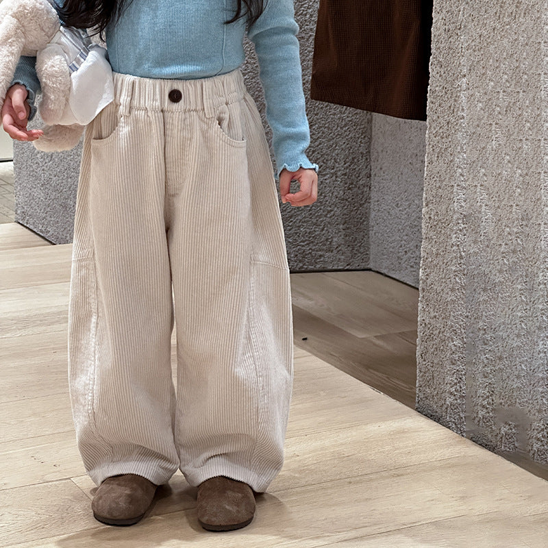 Kids Casual Corduroy Pants