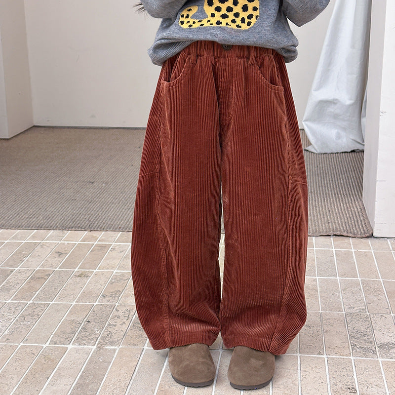 Kids Casual Corduroy Pants