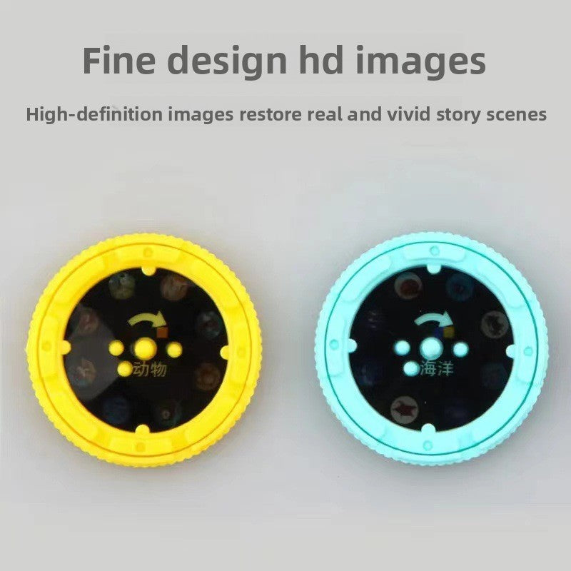 Kids Educational Projection Flashlight Toy with Dinosaur Fruit Number Cards