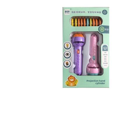Kids Educational Projection Flashlight Toy with Dinosaur Fruit Number Cards