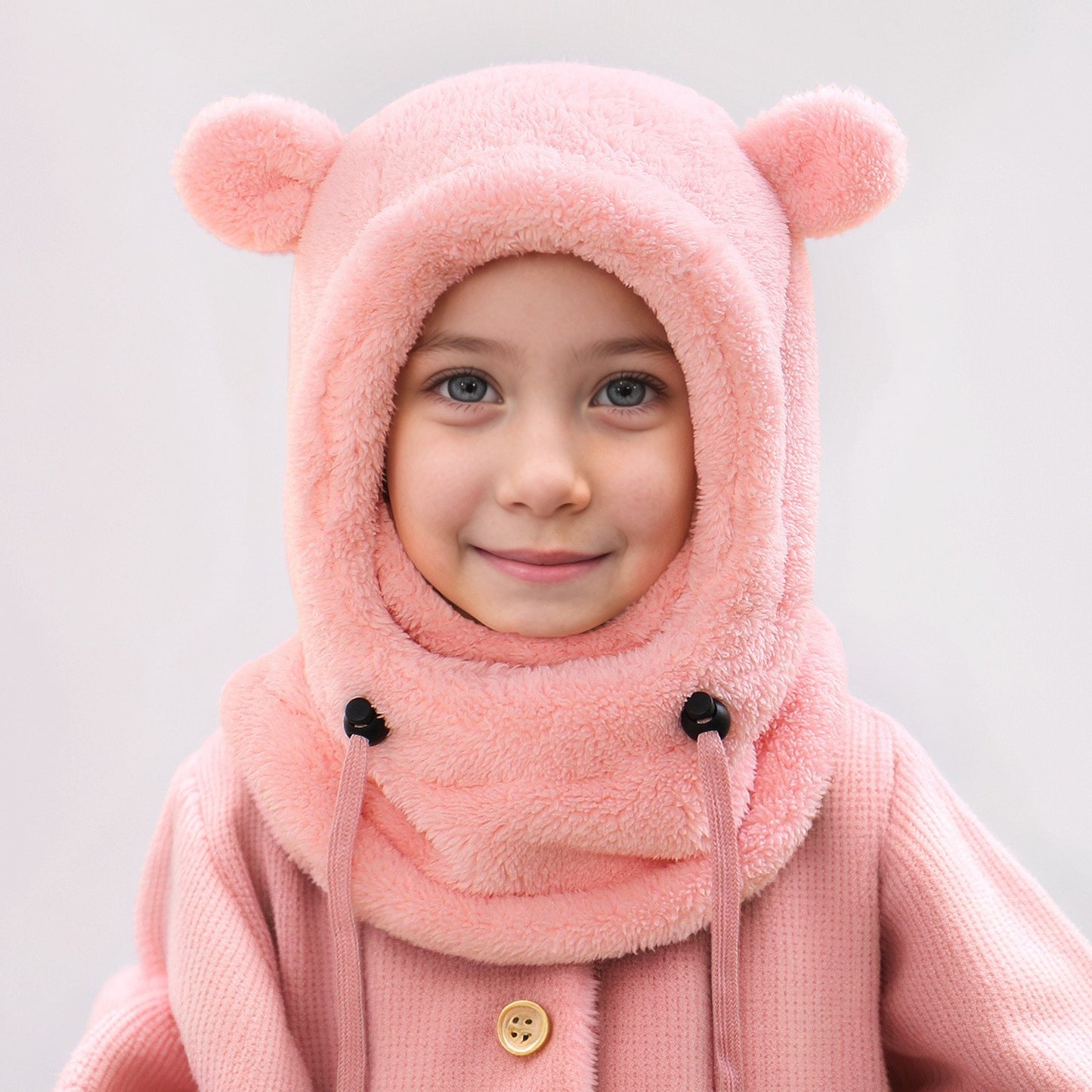 Kids Fleece Hat with Neck Warmer