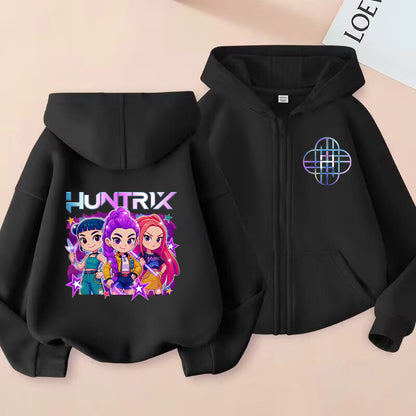 Kids KPop Demon Hunters Fleece Zipper Hoodie