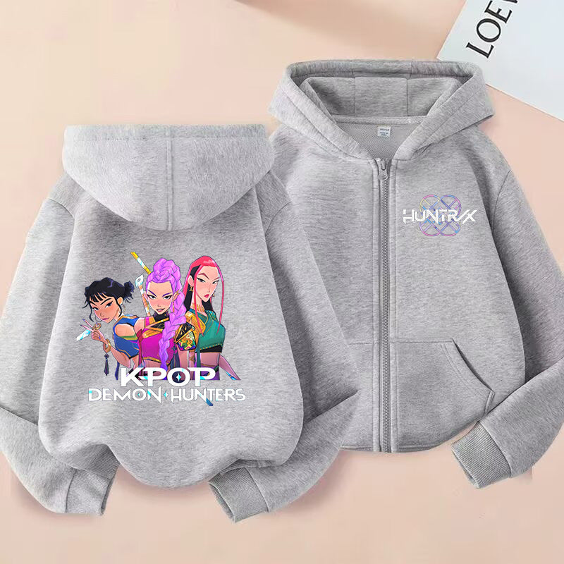 Kids KPop Demon Hunters Fleece Zipper Hoodie
