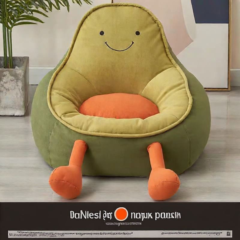 Kids Plush Avocado Bean Bag Chair