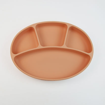 Kids Silicone Suction Plate Divided Compartment Bowl