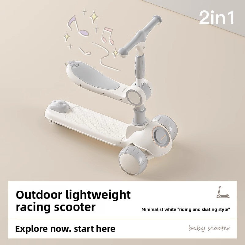Kids Three-in-One Scooter with Music Lights