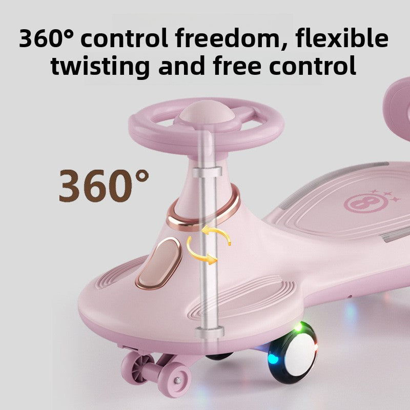 Kids Twist Slide Swing Ride-On Car