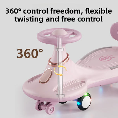Kids Twist Slide Swing Ride-On Car