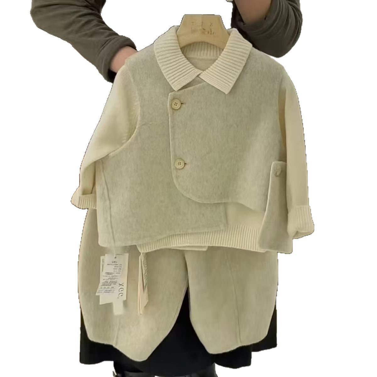 Kids Wool Blend Vest and Pants Set