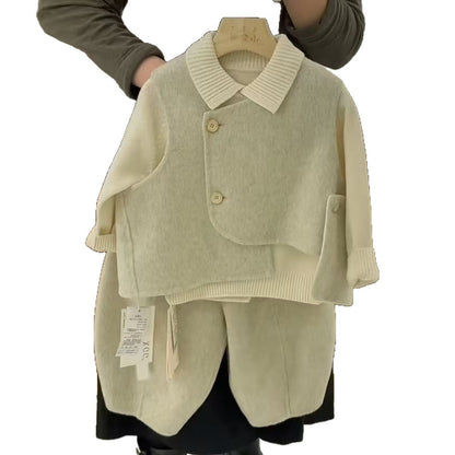Kids Wool Blend Vest and Pants Set