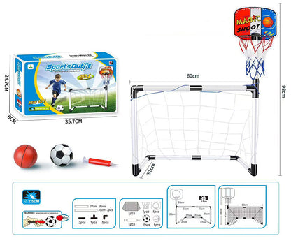 Kidsren's Plastic Football Goal Indoor and Outdoor Sports Toys Large Two-In-One Simple Portable Football Goal
