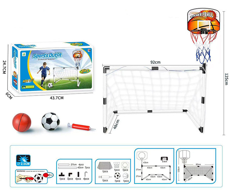 Kidsren's Plastic Football Goal Indoor and Outdoor Sports Toys Large Two-In-One Simple Portable Football Goal