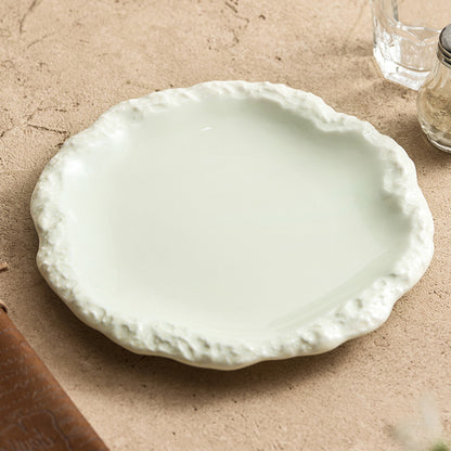 Kiln-Turned Ceramic Skirted Dinner Plate