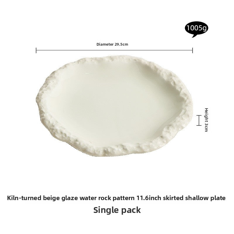 Kiln-Turned Ceramic Skirted Dinner Plate