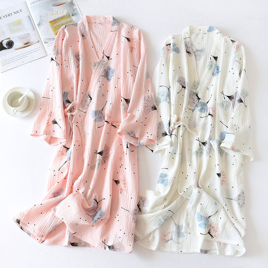 Kimono Style Cotton Bathrobe
