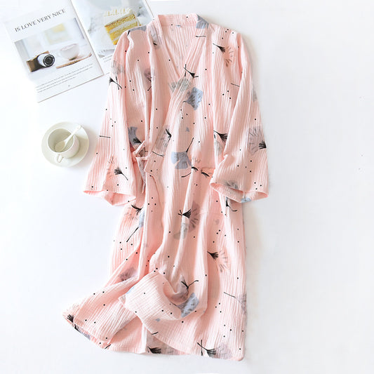 Kimono Style Cotton Bathrobe
