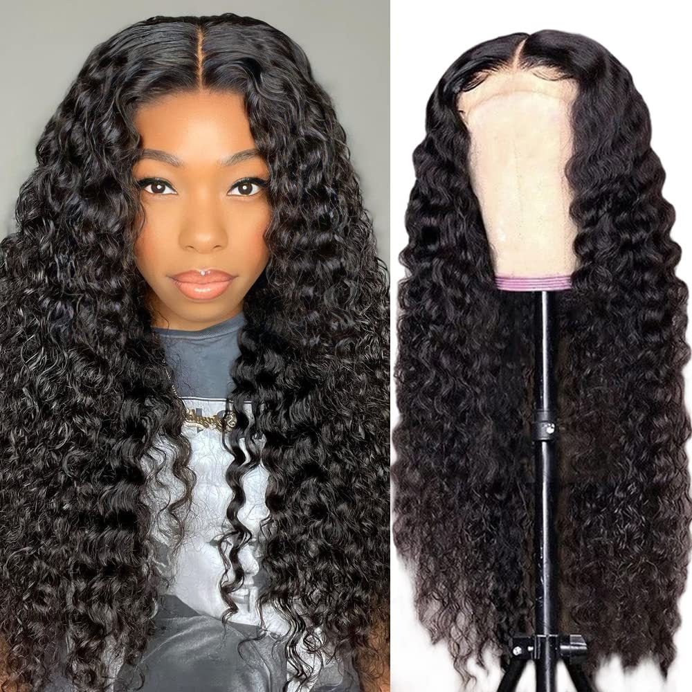 Kinky Curly Lace Front Wig with Bangs