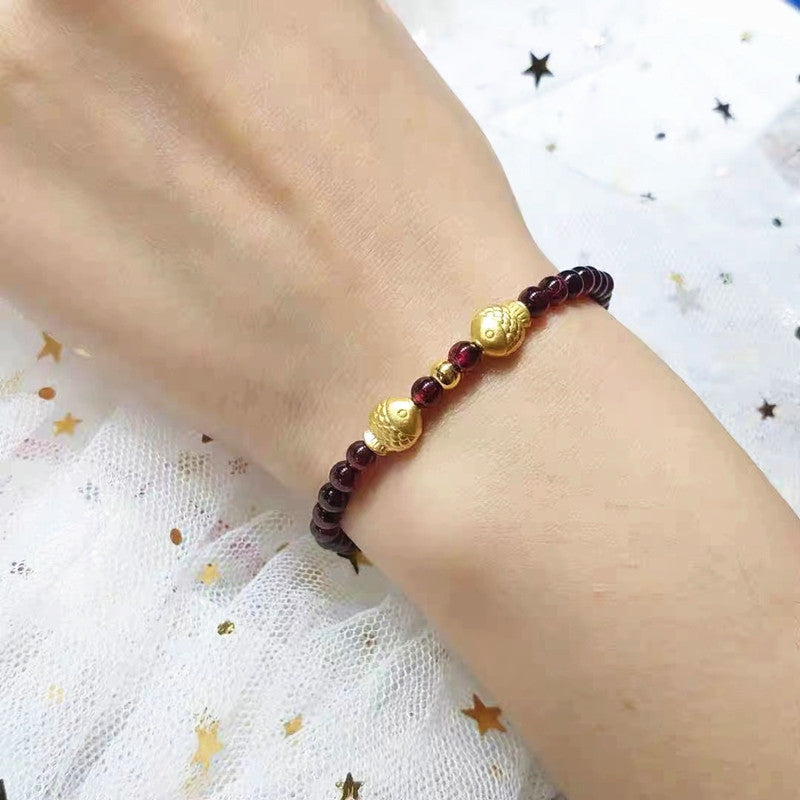 Kissing Fish Pendant Braided Bracelet