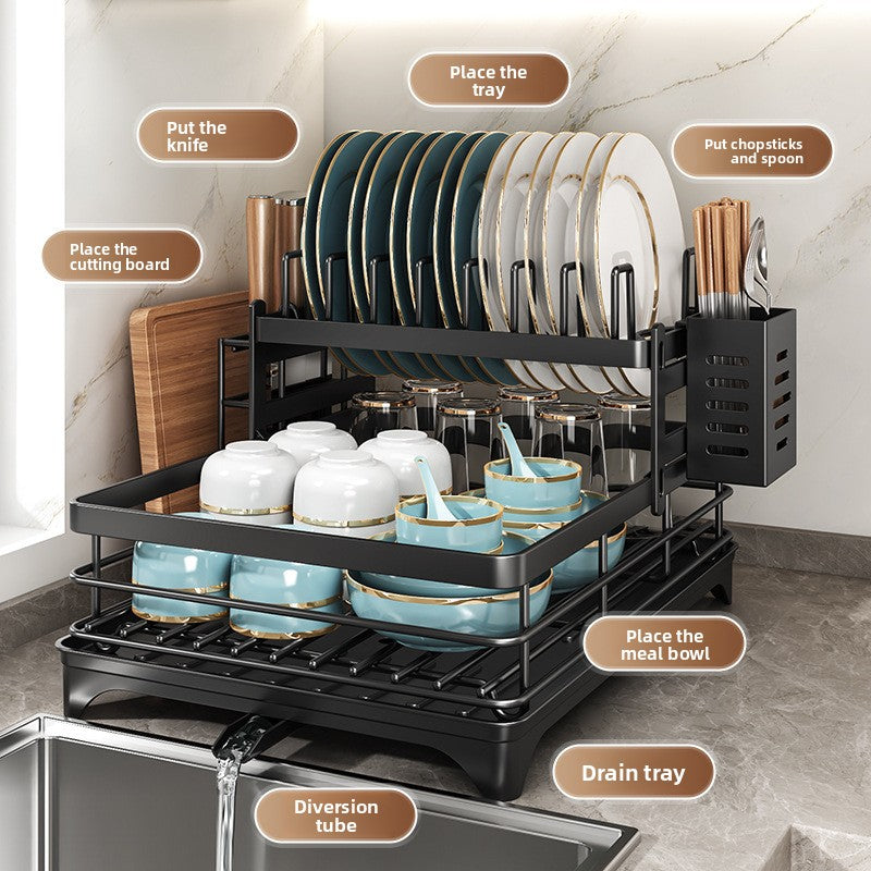 Kitchen Dish Drainer Rack Storage Organizer