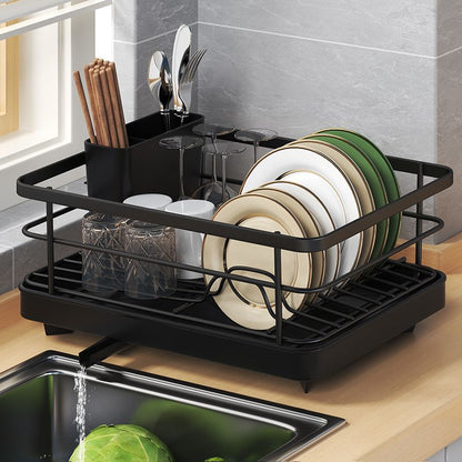 Kitchen Dish Drainer Rack with Chopstick Holder