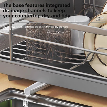 Kitchen Dish Drainer Rack with Chopstick Holder