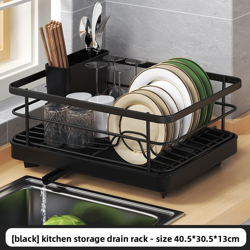 Kitchen Dish Drainer Rack with Chopstick Holder