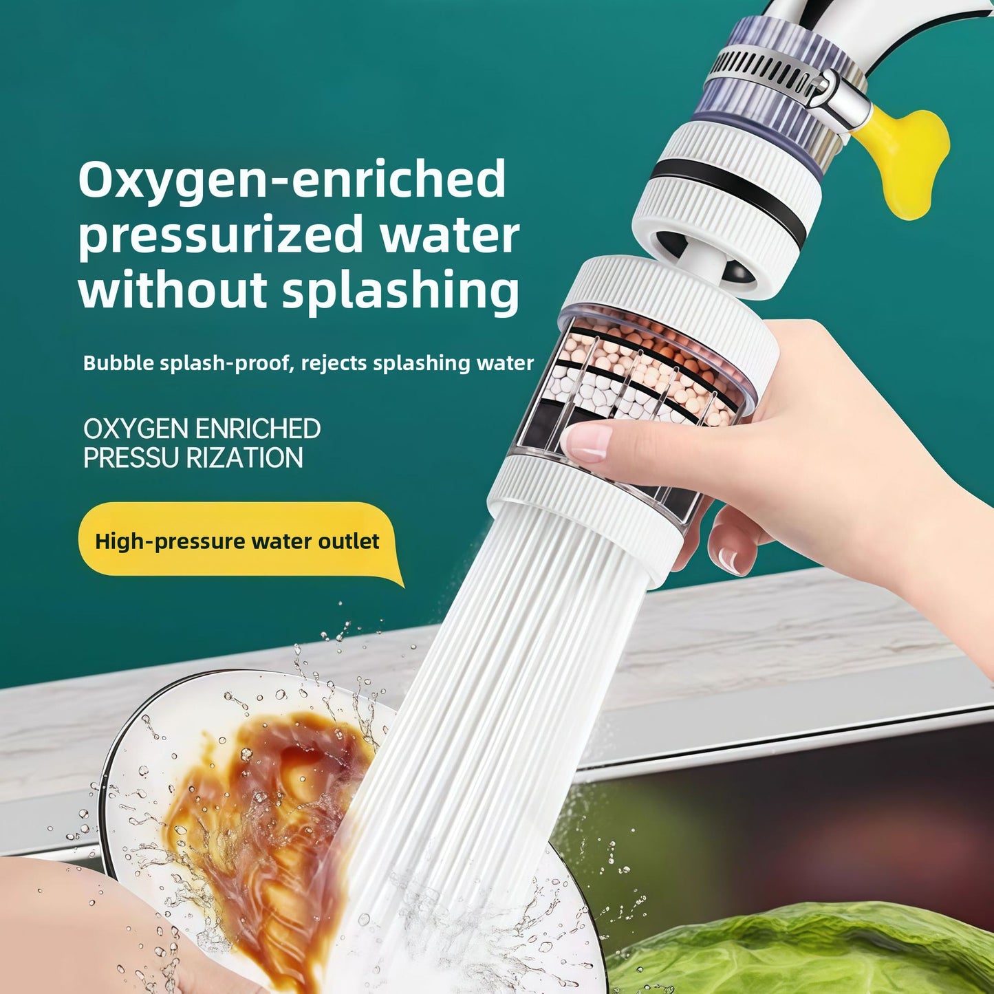 Kitchen Faucet Filter Extender Household Tap Water Purifier Anti-Splash Head Filter Purifier Artifact
