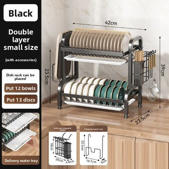 Kitchen Multi-functional Dish Rack Bowl Shelf Small Storage Dish Rack