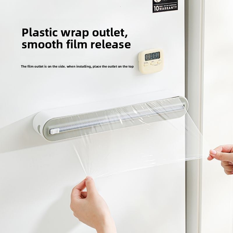 Kitchen Plastic Wrap Cutter with Magnetic Hanger