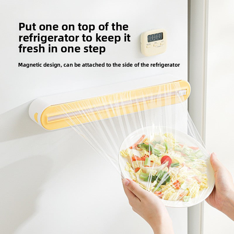Kitchen Plastic Wrap Cutter with Magnetic Hanger