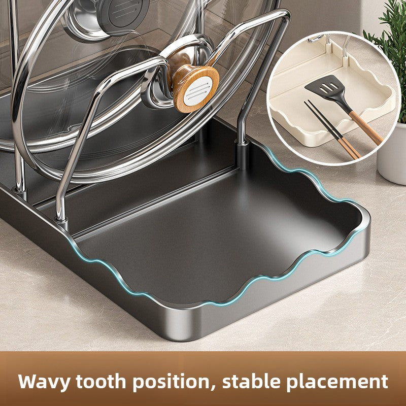 Kitchen Pot Lid Holder Drainage Storage Rack