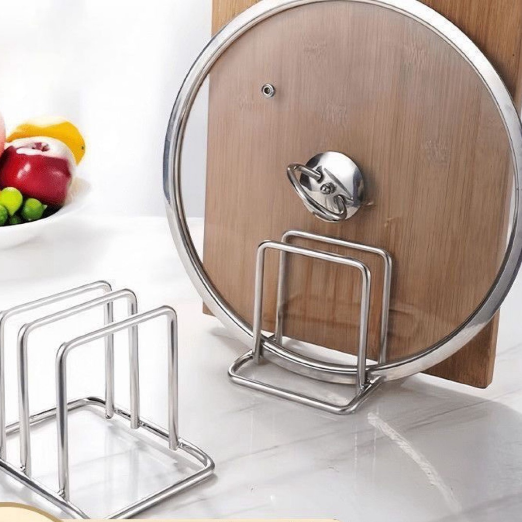 Kitchen Storage Rack for Cutting Boards and Pot Lids