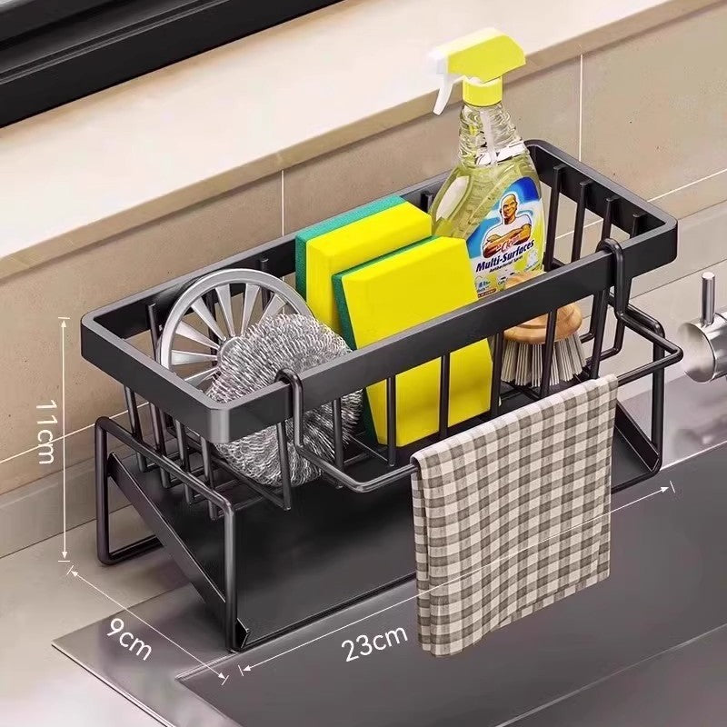 Kitchen storage rack, rag storage and draining rack