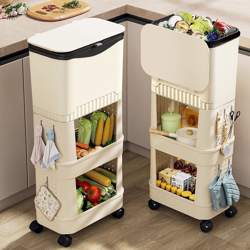 Kitchen Trash Can with Wheels Large Capacity