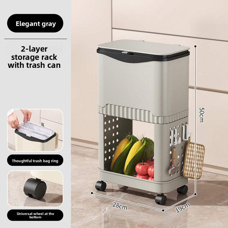 Kitchen Trash Can with Wheels Large Capacity