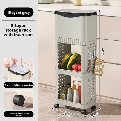 Kitchen Trash Can with Wheels Large Capacity