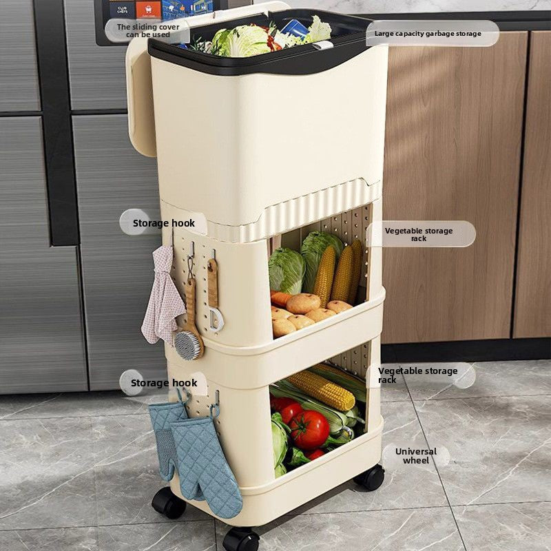 Kitchen Trash Can with Wheels Large Capacity