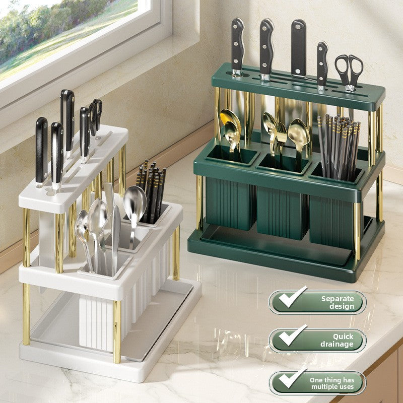 Kitchen Utensil Draining Storage Rack