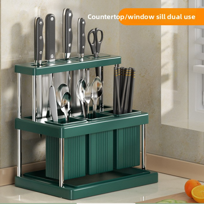 Kitchen Utensil Draining Storage Rack