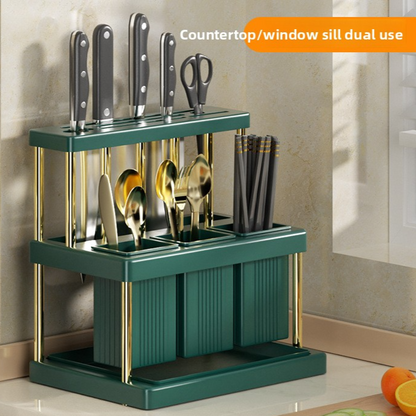 Kitchen Utensil Draining Storage Rack