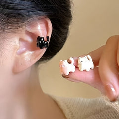 A gun black cat ear cuff