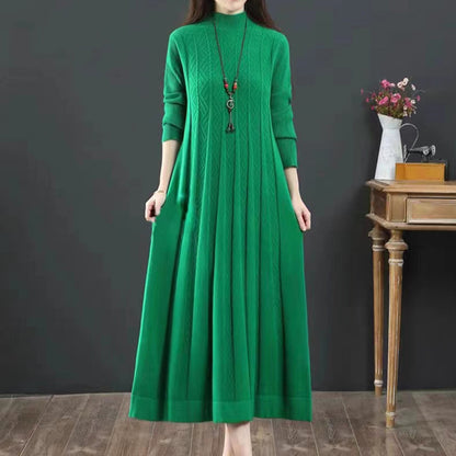Knitted A-Line Sweater Dress