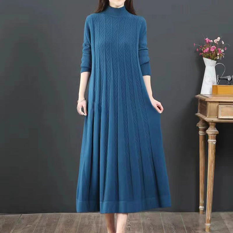Knitted A-Line Sweater Dress