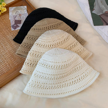 Knitted Breathable Sun Bucket Hat