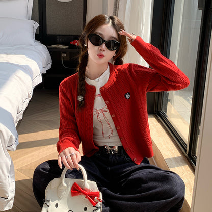 Knitted cardigan jacket
