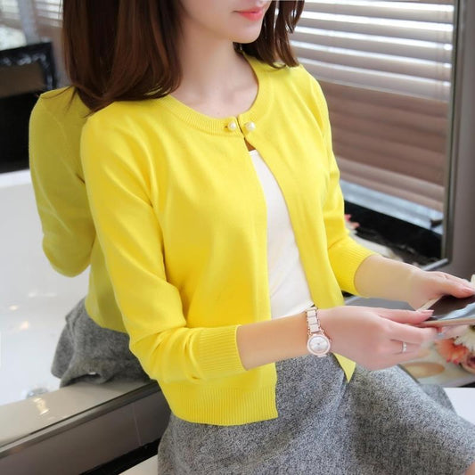 Knitted cardigan short sun-protective shawl