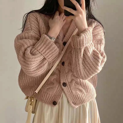 Knitted cardigan sweater