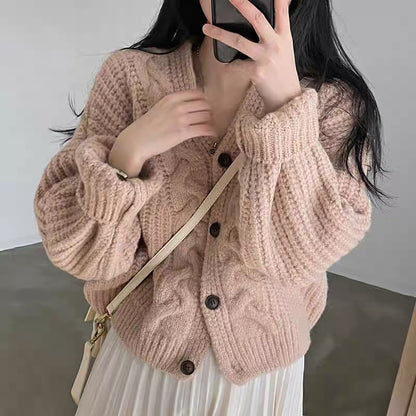 Knitted cardigan sweater