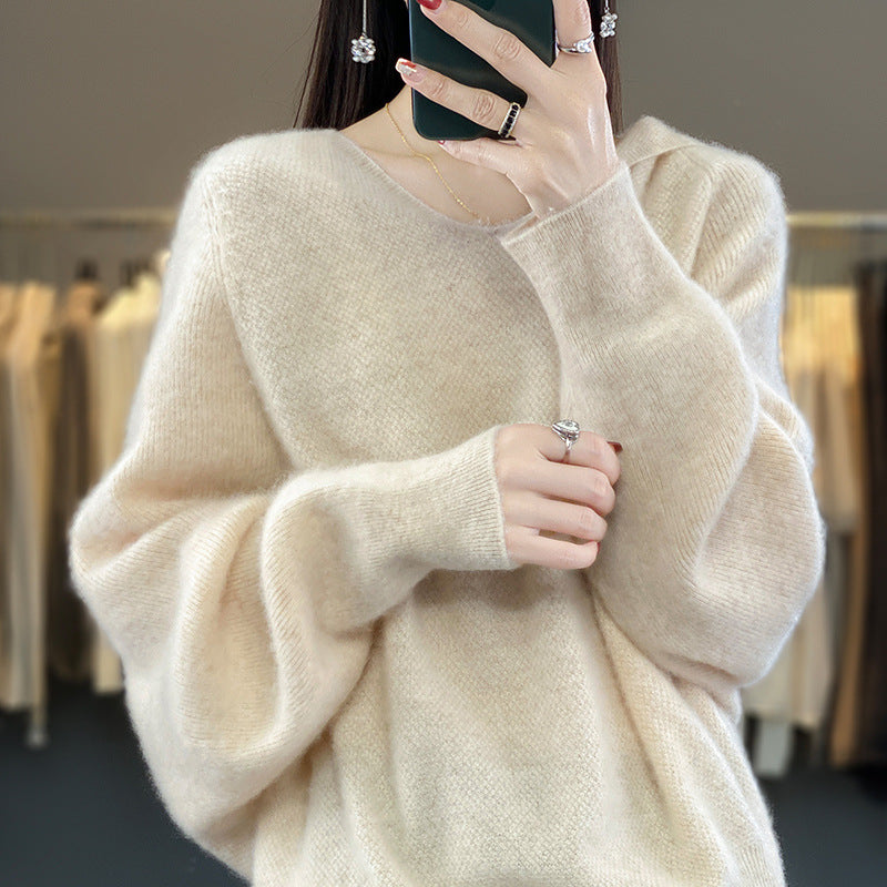 Knitted cashmere hoodie