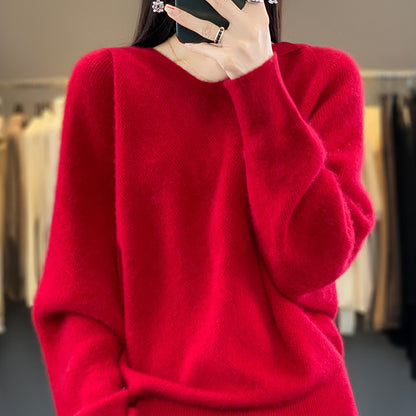 Knitted cashmere hoodie